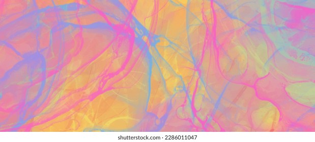 Abstract colorful vector background for cover design, card, flyer, poster and invitation. Hand-drawn summer illustration. Fluid art. Futuristic watercolor backdrop. Waves. Ink.