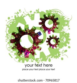 abstract colorful vector background with gears