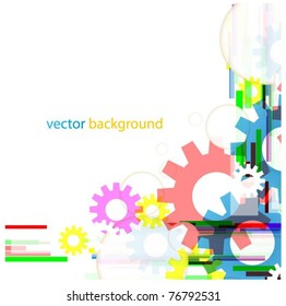 abstract colorful vector background with gears