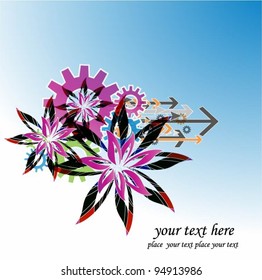 abstract colorful vector background with gears