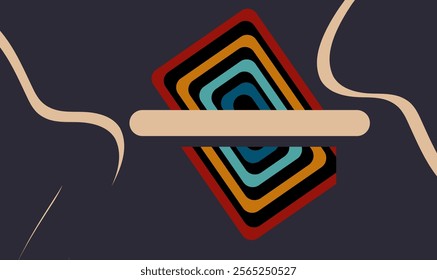 Abstract colorful vector background with lines shapes on ti 