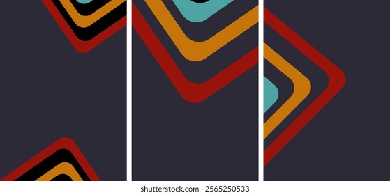 Abstract colorful vector background with lines shapes on ti 