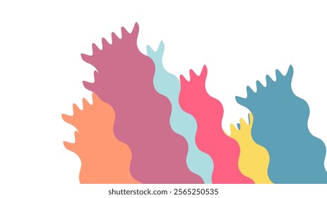 Abstract colorful vector background with lines shapes on ti 