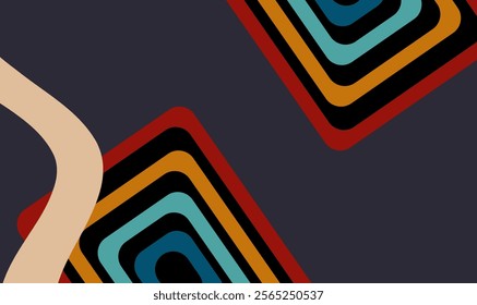 Abstract colorful vector background with lines shapes on ti 