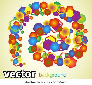 Abstract colorful vector background with many hexagons