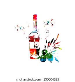 Abstract colorful vector background with olive oil