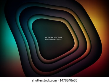 Abstract Colorful Vector Background. Paper Cut Effect.