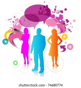 abstract colorful vector background with people