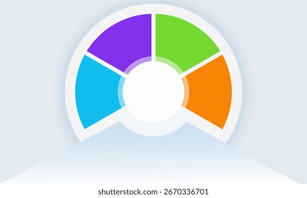 Fondo de Vector colorido Abstractas con ilustración de gráfico circular y Elementos de diseño de infografía
