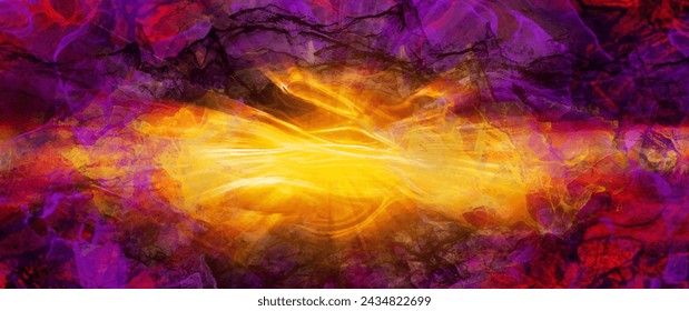 Fondo colorido abstracto del vector con el plasma y la luz cósmica para el diseño de la cubierta, el póster, la cubierta, el banner, el volante y las tarjetas. Ilustración de textura futurista. Proceso físico y espacio. Rayos.