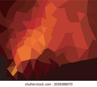 Abstract colorful vector background of the set of triangles and other forms. Polygons in shades of red, black, orange and yellow. Vector illustration.