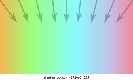 Abstractas fondo de Vector colorido con un gradiente de arco iris suave y flechas que ilustran un campo o flujo. Uso para Diseño web, carteles o ciencia