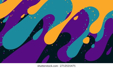 Abstract Colorful Vector Background with Space Inspired Splashes and Stars
