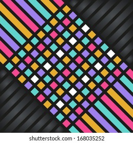 Abstract colorful vector background with squares and lines