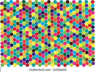 abstract colorful vector background with symmetrical hexagonal combs