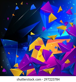 Abstract Colorful Vector Background Triangles Motion Stock Vector ...
