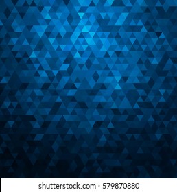 Abstract colorful vector background with triangles. Shiny geometric mosaic. Blue triangle pattern