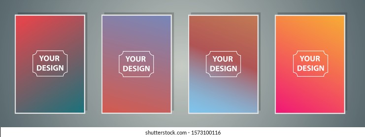 Abstract colorful vector blurred gradient backgrounds. Holographic template for your cover and design