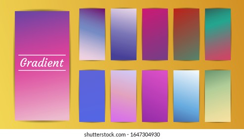 Abstract colorful vector blurred gradient backgrounds. Holographic template for your cover and design