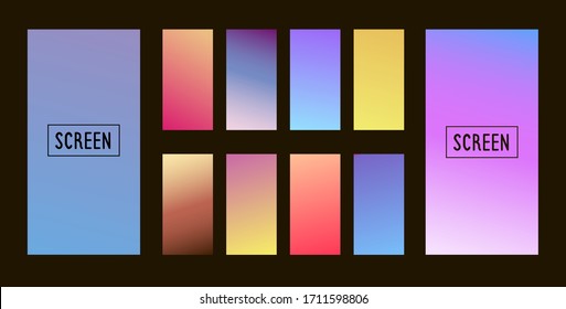 Abstract colorful vector blurred gradient backgrounds. Holographic template for your cover and design
