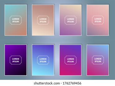 Abstract colorful vector blurred gradient backgrounds. Holographic template for your cover and design