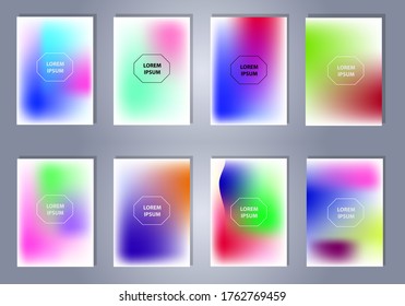 Resumen de fondo de gradiente difuminado por vectores coloridos. Plantilla holográfica para su portada y diseño