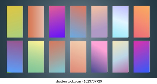 Abstract colorful vector blurred gradient backgrounds. Holographic template for your cover and design