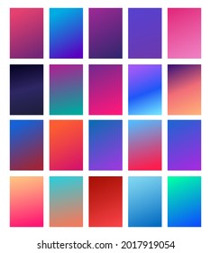Abstract colorful vector blurred gradient backgrounds. Holographic template for your cover and design
