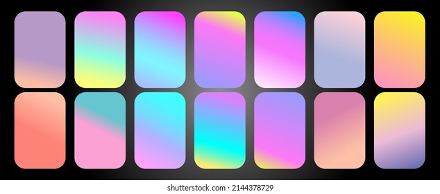 Abstrakte bunter Vektorgrafik unscharfer Farbverlauf-Hintergründe. Holografische Vorlage für Ihr Cover und Ihr Design