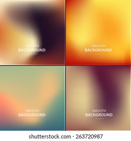 Abstract colorful vector blurred, smooth backgrounds.