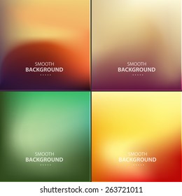 Abstract colorful vector blurred, smooth backgrounds.