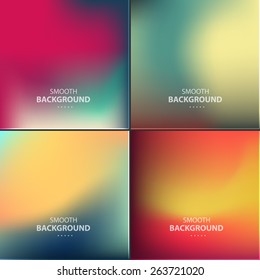 Abstract colorful vector blurred, smooth backgrounds.