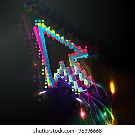 abstract colorful vector computer, mouse symbol.
