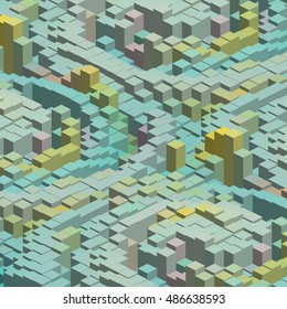 Abstract colorful vector cube. Vector illustration. Light green color. 