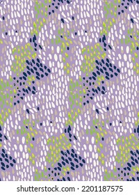 Abstract Colorful Vector Dots Trendy Fashion Colors Seamless Pattern Detailed Spots Hand Drawn Perfect for Allover Fabric Print or Wrapping Paper Lilac Green Blue Tones