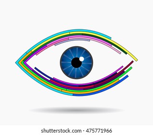 Abstract colorful vector eye design.