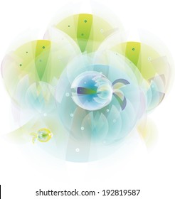 Abstract colorful vector with fish motives