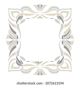 Abstract colorful vector frame. Decorative ornamental element for design. 