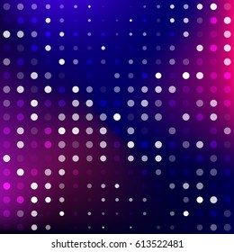 Abstract colorful vector halftone background. Dark blue and violet half tone backdrop.