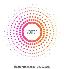 Abstract colorful vector halftone dots circle vector illustration. Dotted vector advertisment. 