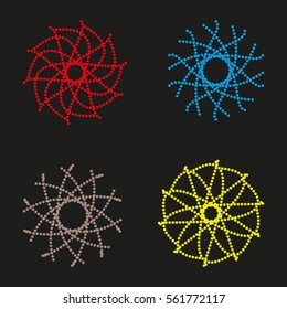 Abstract colorful vector halftone dots. Circle vector illustration. Dotted vector Background.