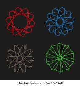 Abstract colorful vector halftone dots. Circle vector illustration. Dotted vector background.