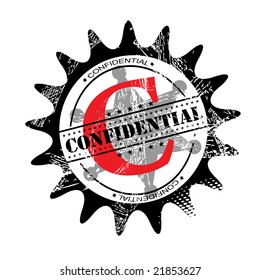 Abstract colorful vector illustration of a grunge rubber ink stamp on a white background