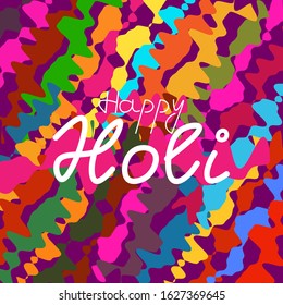 Abstract colorful vector illustration of Holi festival with bright vivid splashes. Dhulandi greeting card