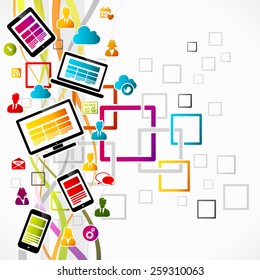 Abstract colorful vector illustration of internet concept
