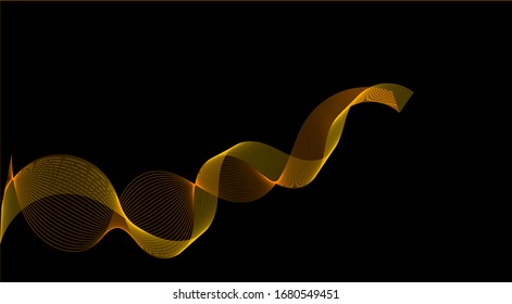 Líneas vectoriales de color abstracto aisladas en fondo negro para elementos de diseño.