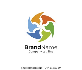 abstract colorful vector logo design template