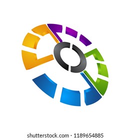 Abstract colorful vector logo. Emblem for Media, Fashion, Cosmetics