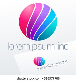 Abstract colorful vector logo. Emblem for Media, Fashion, Cosmetics