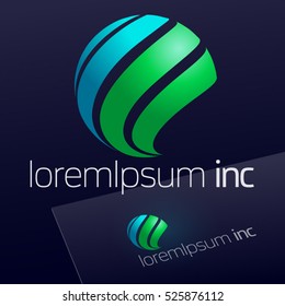 Abstract colorful vector logo. Emblem for Ecology, Cosmetic, Pharmacy and Medicine activity